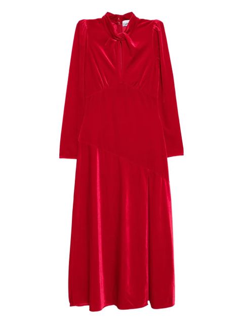 GANNI velvet jersey gathered maxi dress - zdjęcie produktu nr 1