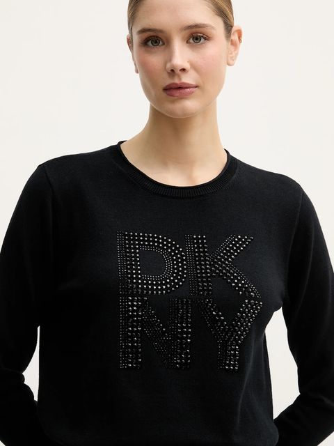 Dkny sweter bawełniany damski kolor czarny DJ5R0840