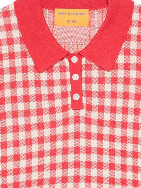 Guest In Residence Gingham short-sleeve top - Red