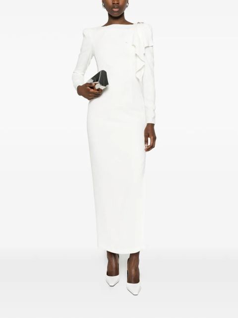 Alessandra Rich ruffled embellished midi dress - White - zdjęcie produktu nr 2