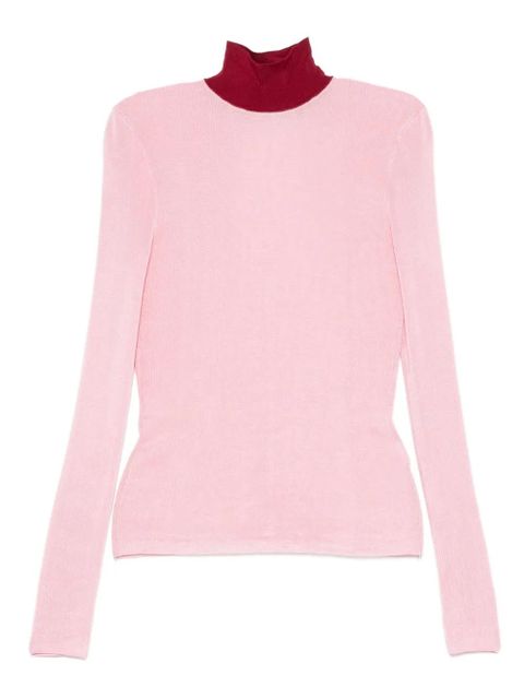 Self-Portrait high-neck ribbed top - Pink - zdjęcie produktu nr 1