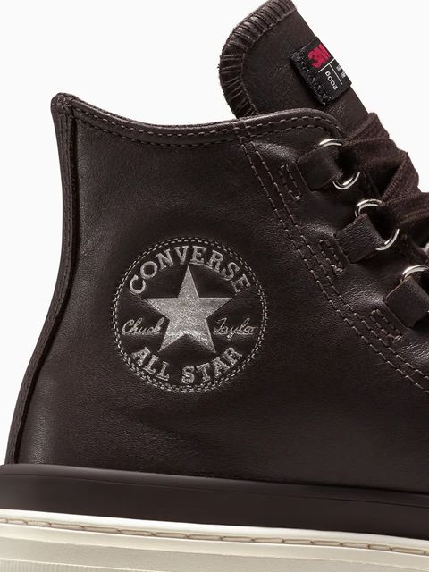 Converse trampki skórzane Chuck Taylor All Star Lugged Heel Cc kolor brązowy A12982C