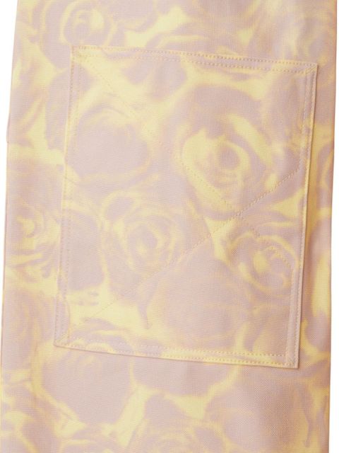 Burberry rose-print straight-leg trousers - Pink