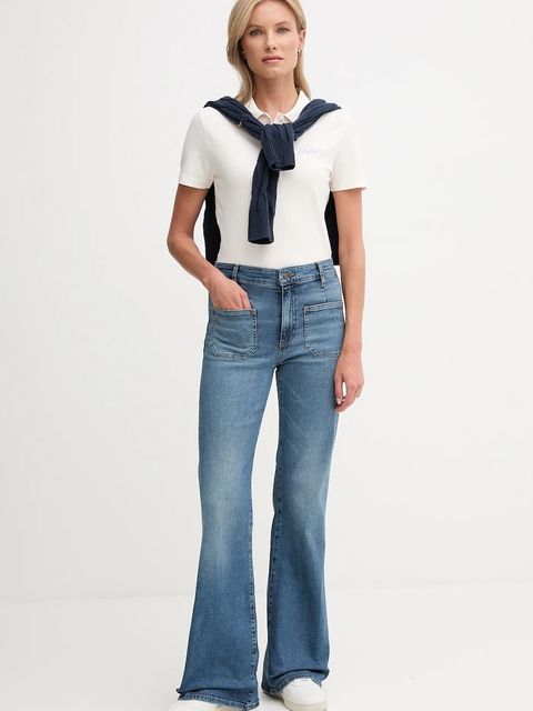 Tommy Hilfiger polo damski kolor beżowy WW0WW47312 - zdjęcie produktu nr 2