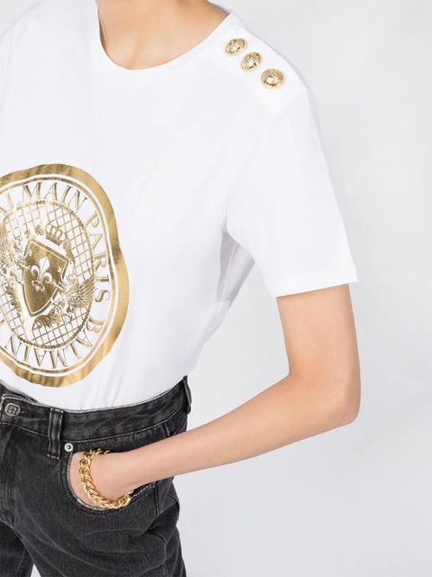 Balmain logo print T-shirt - White