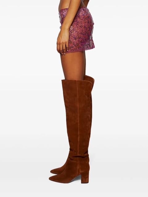 Christopher Esber mini handpainted lace skirt - Pink