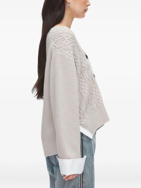 3.1 Phillip Lim cable-knit pocket cardigan - Neutrals