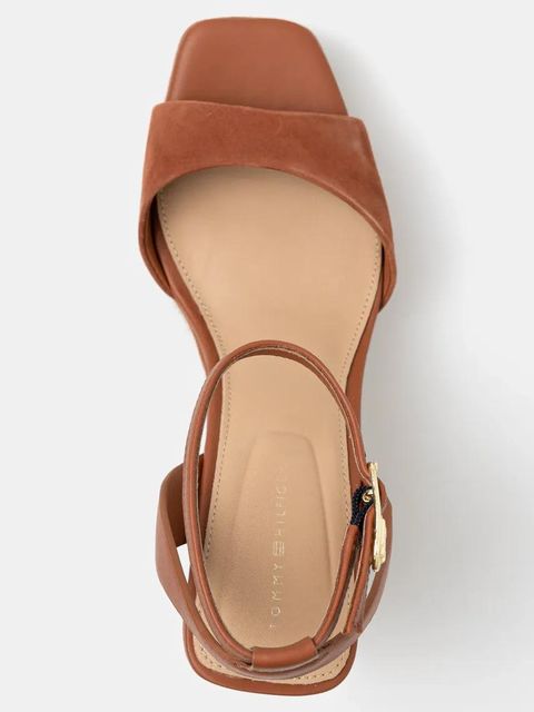Tommy Hilfiger sandały skórzane LEATHER & SUEDE HIGH WEDGE ESPAD kolor brązowy FW0FW08803 - zdjęcie produktu nr 2