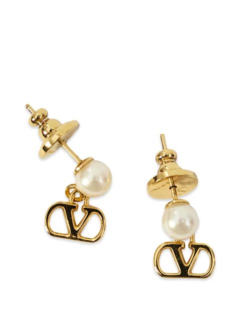 Valentino Garavani VLogo Signature pearl-detail earrings - Gold - zdjęcie produktu nr 2