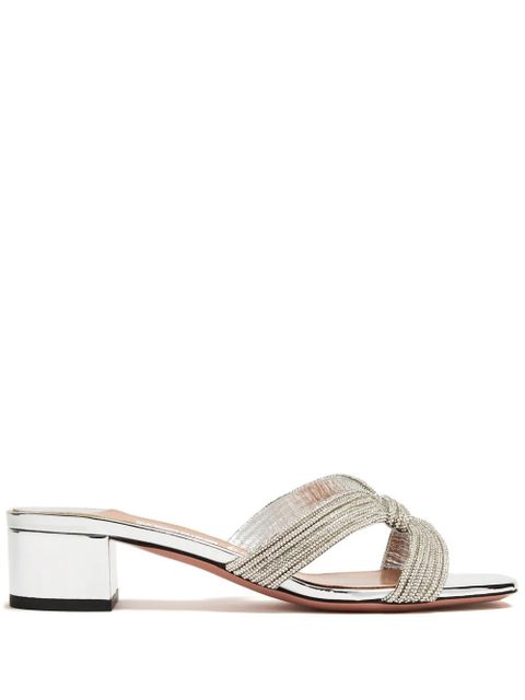 Aquazzura Muse 35mm leather sandals - Silver - zdjęcie produktu nr 1