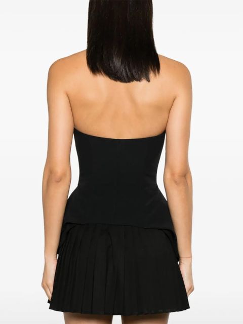 MANURÍ corset-style panelled-lace top - Black