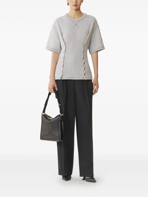 Lanvin button-detailed short-sleeve top - Grey - zdjęcie produktu nr 2