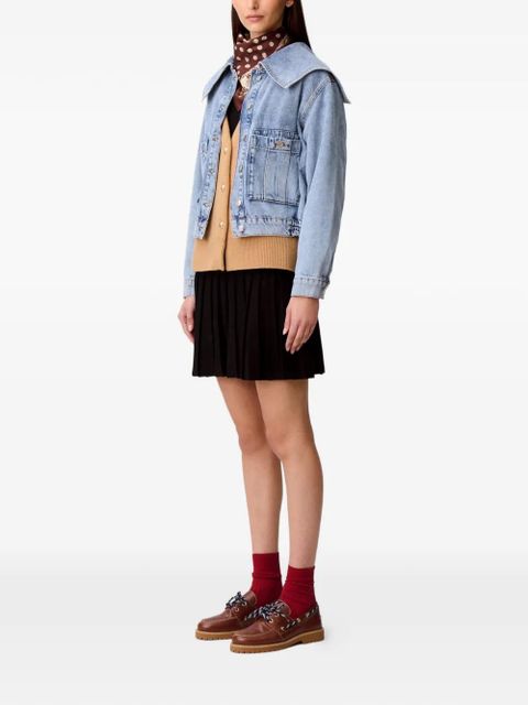 Claudie Pierlot flap-pocket collared denim jacket - Blue