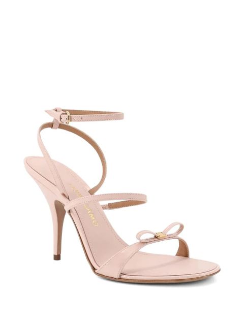 Ferragamo 95mm bow-detail stiletto sandals - Pink