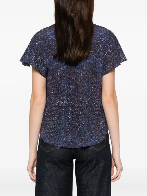 ISABEL MARANT speckled pleated blouse - Blue