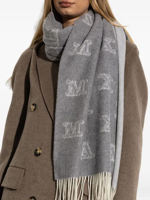 Max Mara monogram logo-pattern scarf - Grey
