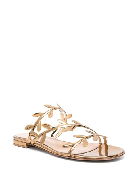 Gianvito Rossi Flavia leather flat sandals - Gold - zdjęcie produktu nr 2