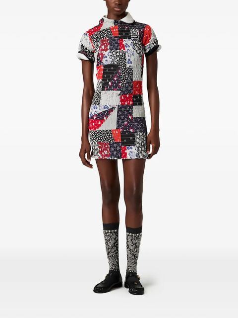 Miu Miu patchwork poplin mini-dress - Blue - zdjęcie produktu nr 1