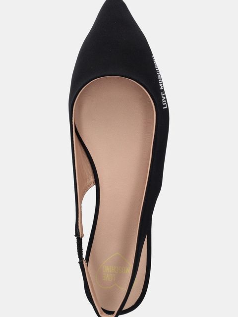 Love Moschino baleriny kolor czarny z odkrytą piętą JA11021G1MIM0000