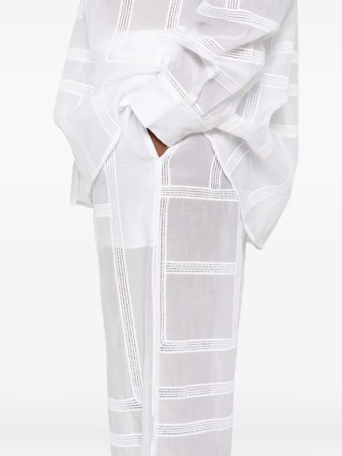 TOTEME monogram crochet trousers - White