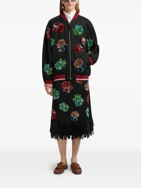 Marni sequin flower bomber jacket - Black - zdjęcie produktu nr 2