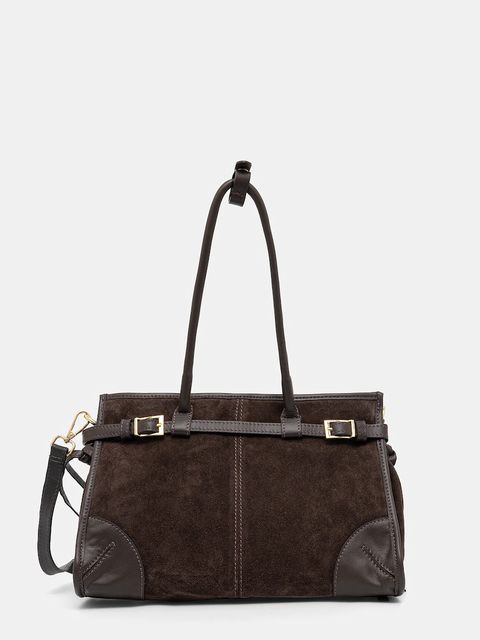 Answear.LAB torebka zamszowa kolor brązowy - zdjęcie produktu nr 1