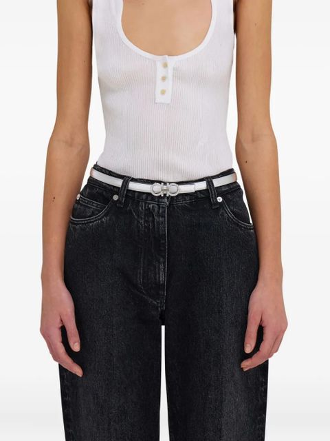 Ferragamo reversible adjustable Gancini belt - Silver