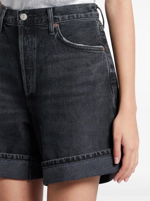 AGOLDE Dame high-waisted denim shorts - Black