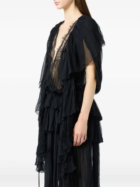 Blumarine ruffled lace dress - Black