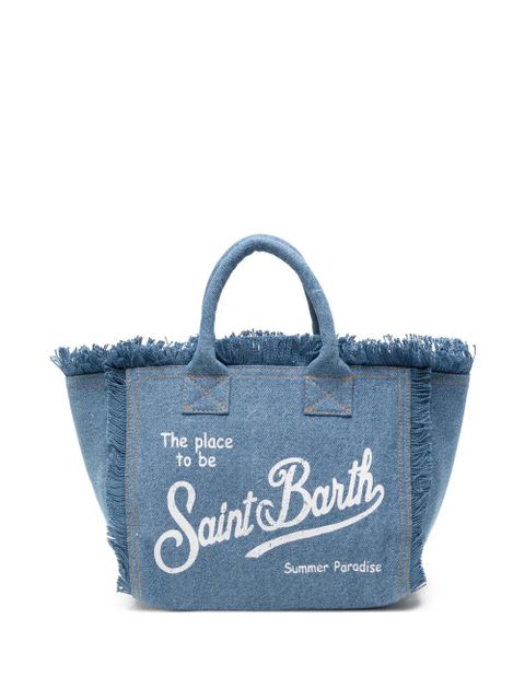 MC2 Saint Barth Colette fringed logo-print tote bag - Blue - zdjęcie produktu nr 1