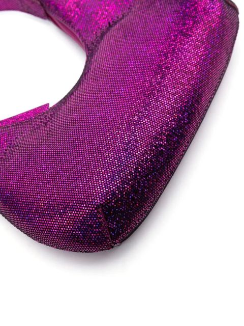 BY FAR glitter-detail shoulder bag - Pink