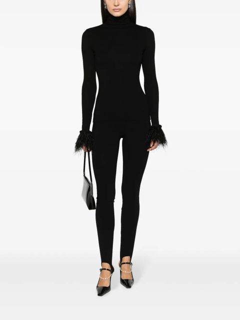 MANURÍ Elektra roll-neck knitted top - Black