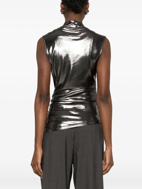 Blumarine draped metallic top - Grey