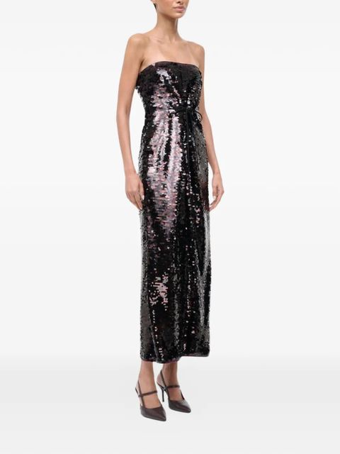 STAUD Cece sequin-embellishment midi dress - Black