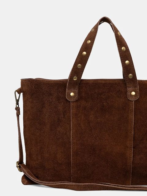 Answear.LAB torba na laptopa zamszowa kolor brązowy - zdjęcie produktu nr 2