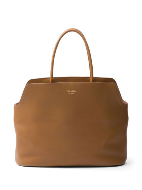 Prada large leather tote bag - Brown - zdjęcie produktu nr 1