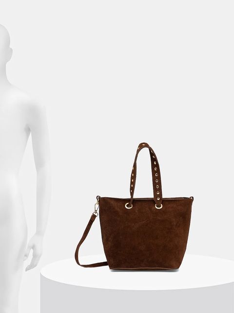 Answear.LAB torebka zamszowa kolor brązowy