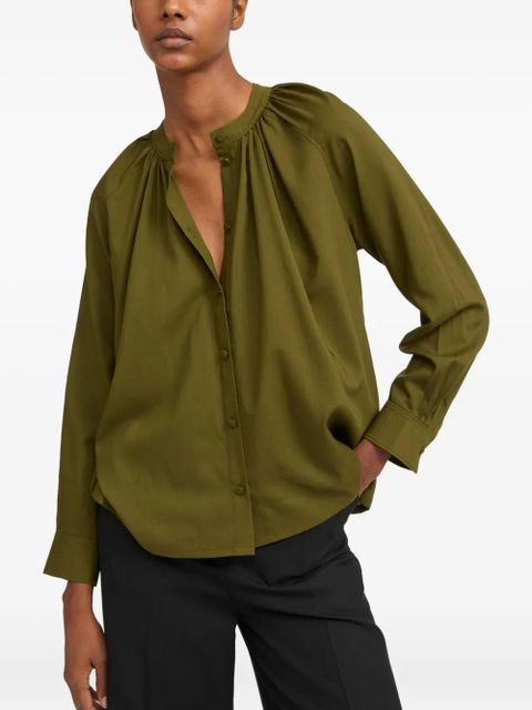 Yves Salomon pleated-neck shirt - Green - zdjęcie produktu nr 2