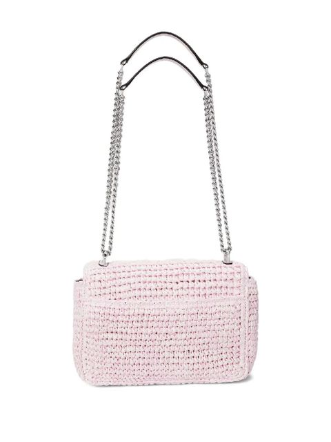 Lauren Ralph Lauren Sophee straw chain-strap shoulder bag - Pink