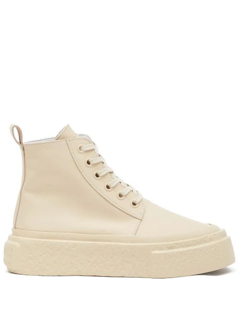 MM6 Maison Margiela lace-up leather sneakers - Neutrals - zdjęcie produktu nr 1