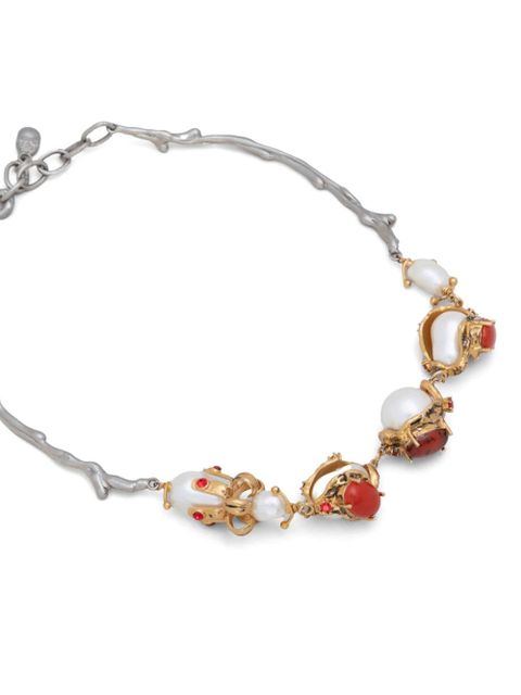 Marni pearl-embellished necklace - Silver