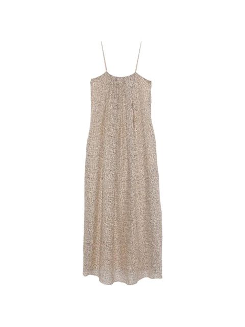 Alysi dotted ramie midi dress - Neutrals - zdjęcie produktu nr 1