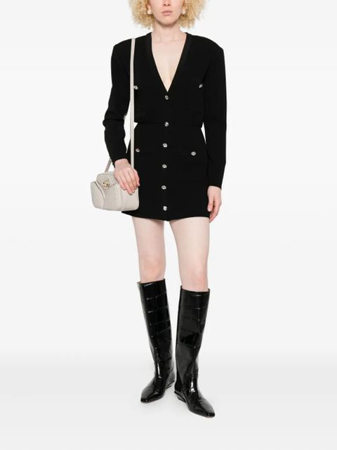 Alessandra Rich jewel-button multi-pocket dress - Black - zdjęcie produktu nr 2