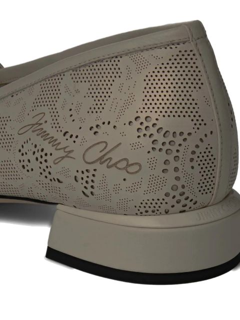 Jimmy Choo Elisa pearl laser-cut ballerina - White