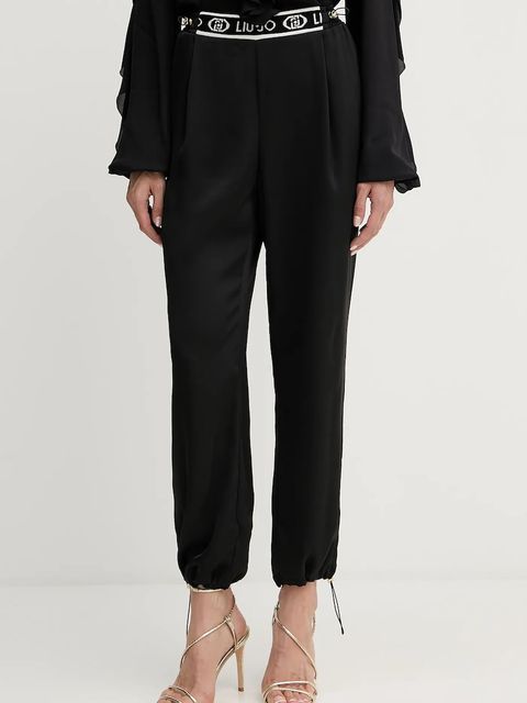 Liu Jo spodnie damskie kolor czarny proste high waist TF5192.T004A - zdjęcie produktu nr 1