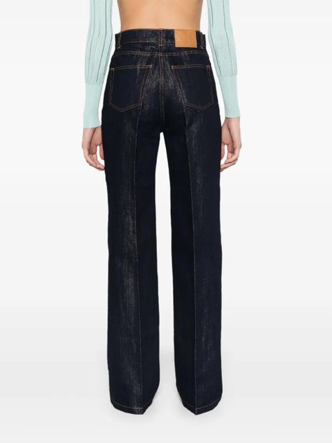 Casablanca lurex-detail straight-leg jeans - Blue
