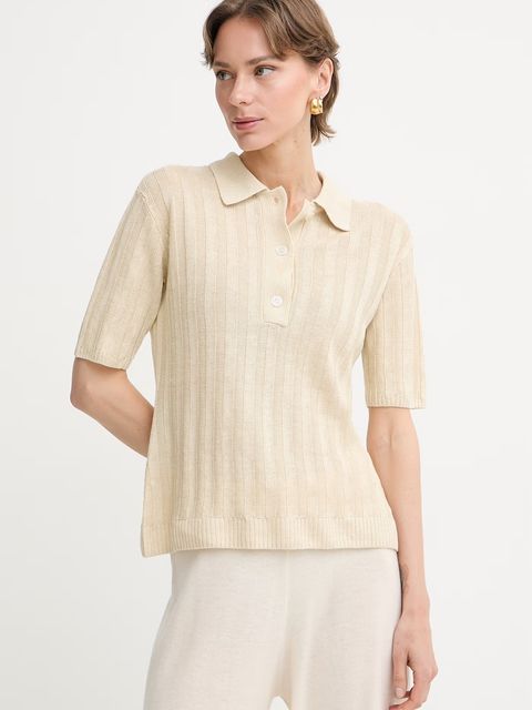 MM by Max Mara polo swetrowe damskie lniane RIVETTO - zdjęcie produktu nr 1