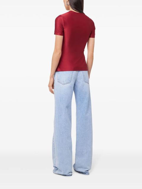 Rabanne draped T-shirt - Red