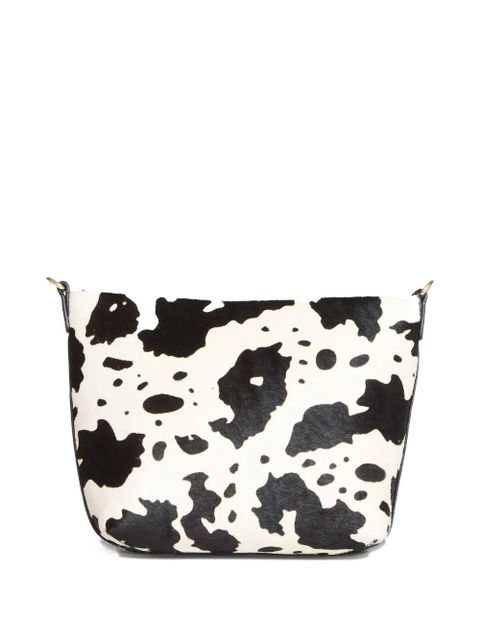 MC2 Saint Barth Aline cow-print leather clutch bag - White