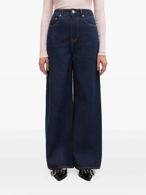 GANNI Lari logo-patch jeans - Blue - zdjęcie produktu nr 2